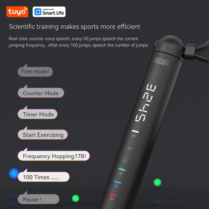 Smart Jump Rope with APP Data Analysis - Workout Counter for Home Gym and Crossfit Fitness