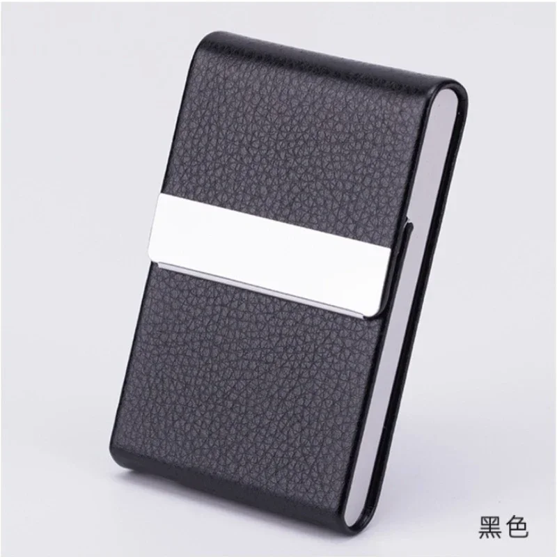 Elegant PU Leather Card and Cigarette Case with Magnetic Closure and Metal Accent