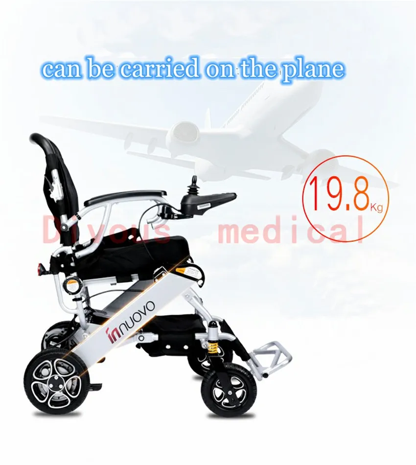 Electric Wheelchair Ultralight N/W 19.8kg Power Wheelchair Portable Lightweight Stroller for Elderly Disable Walker