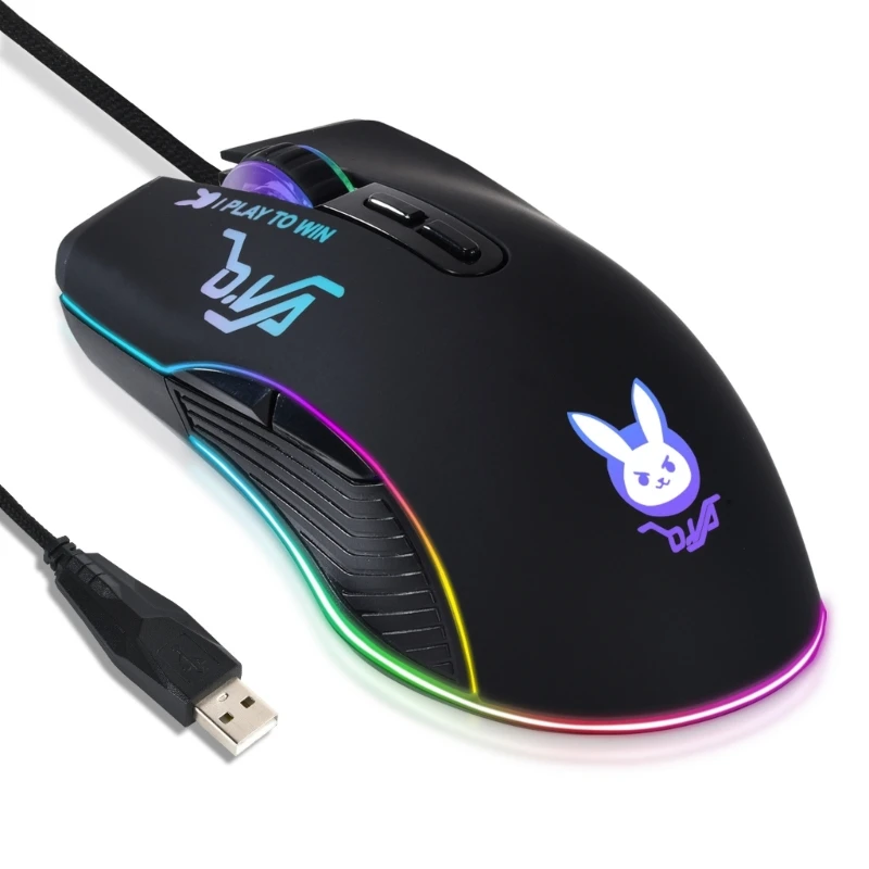 Игровая мышь 7200DPI Оптическая 7-кнопочная USB-мышь с RGB-подсветкой Настольные мыши