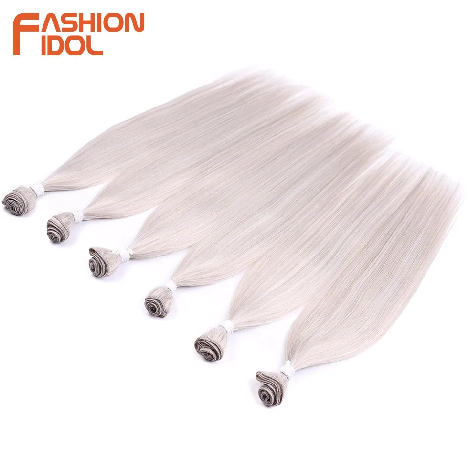 6pcs 22 24 26 Inches Yaki Straight Synthetic Hair Extensions Ombre Blonde Fake Hair Bundles Super Long Weave
