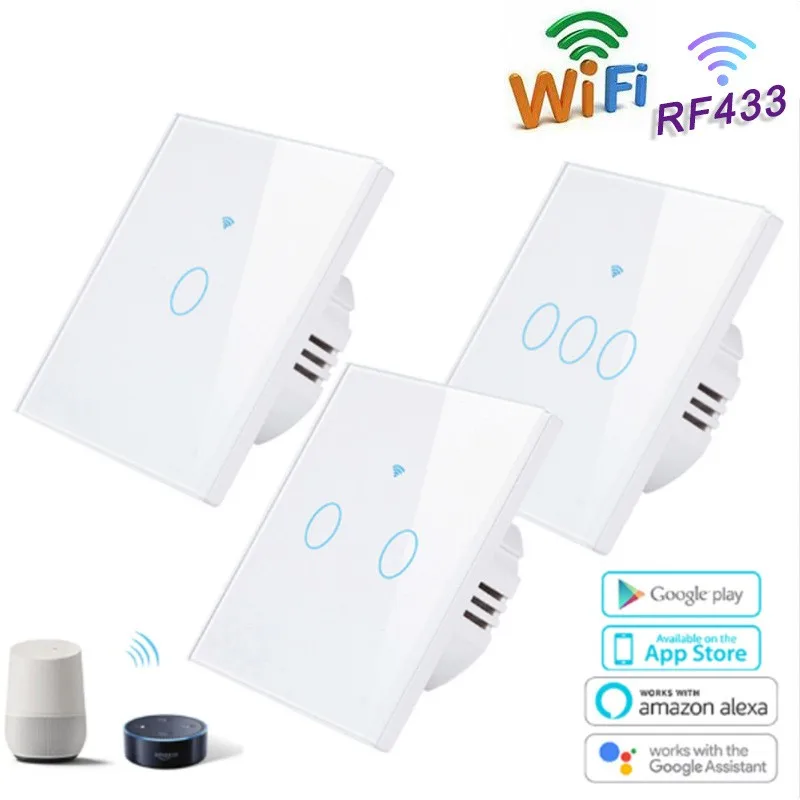 

Сенсорный настенный выключатель, Wi-Fi, 433 МГц, RF433, 433-110 В