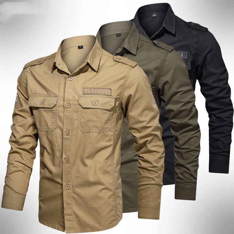 

Рубашка мужская с длинным рукавом, 100% хлопок, с нагрудным карманом