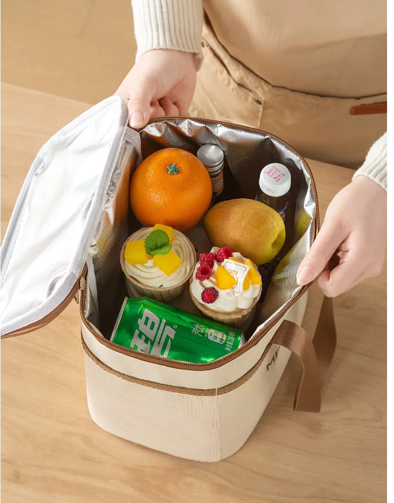 Insulated Bento Lunch Handbag with Aluminum Foil Lining