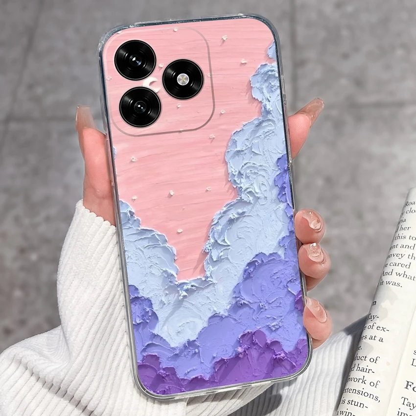 Cute Pet Dog Pattern Transparent TPU Soft Silicone Anti-Slip Protective Phone Case