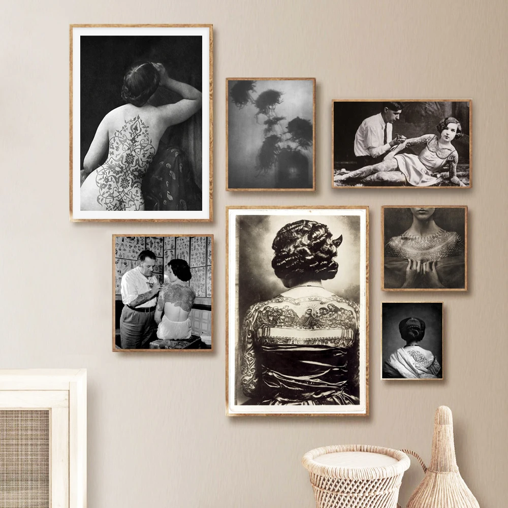 Tatouage femme imprimer Vintage dernière souper tatouage photographie affiche  tatouage Studio mur Art décoration toile peinture photos - AliExpress, image size:1000x1000