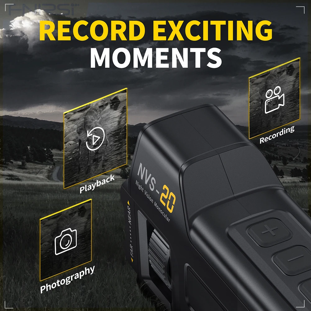 1FNIRSI NVS-20 4K Monocular Telescope Day And Night Use Photo Video Shootings 5x Digital Zoom Hunting Boating Optical Imager 5