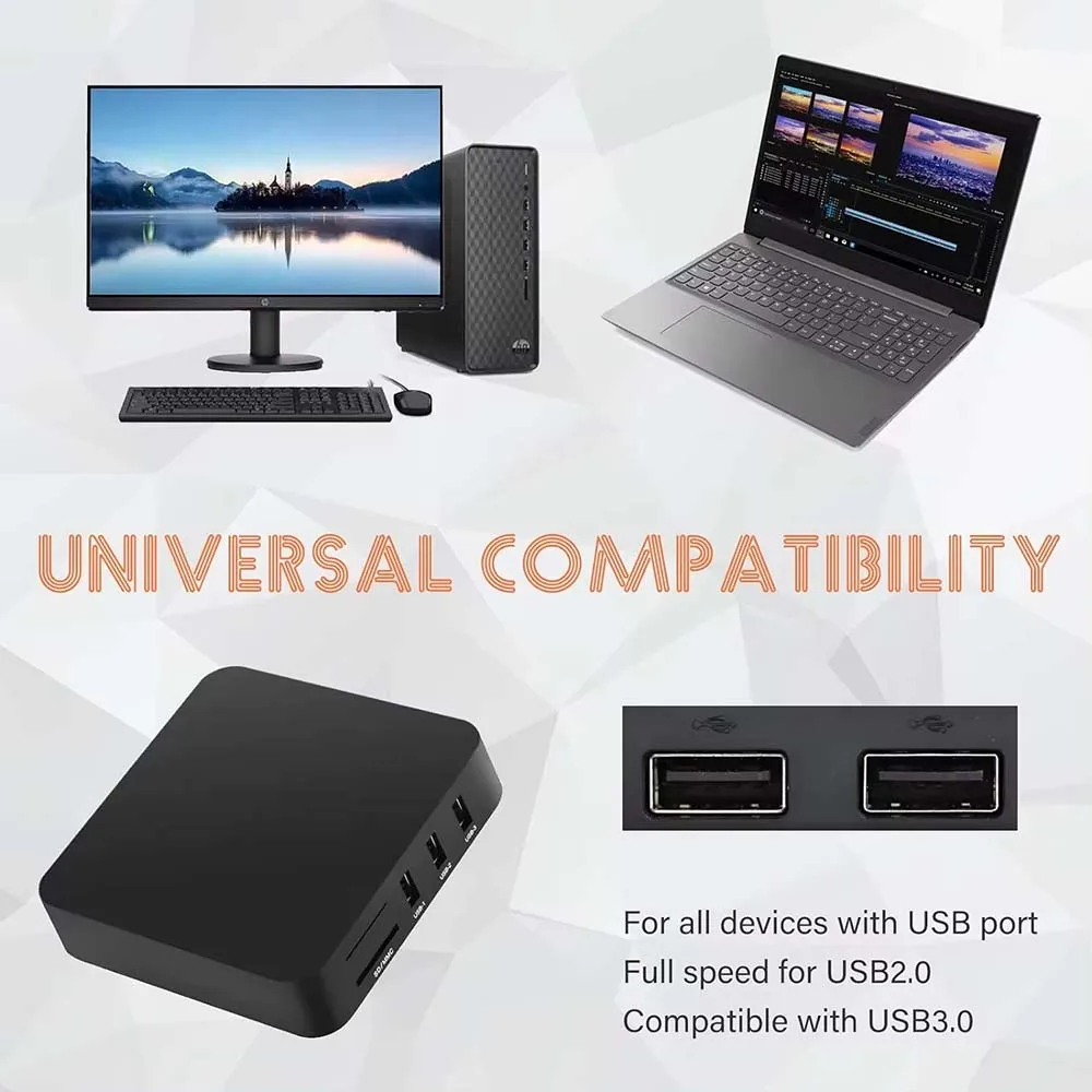 케비두메이 올인원 메모리 카드 리더 480Mbps USB 2.0 외장 카드 리더 SD SDHC M2 MMC XD CF 리더 MP3 디지털 카메라용