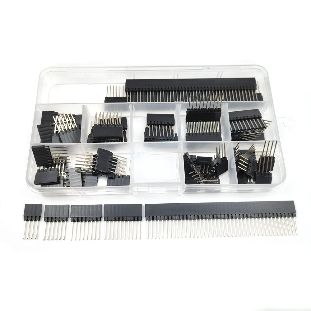 Soquete de Cabeçalho Feminino para Arduino Pc104 Pinos Longos Single Row Pinheader Faça Você Mesmo Pcb Board 2.54 mm 4p 6p 8p 10p 40p 65 Pcs