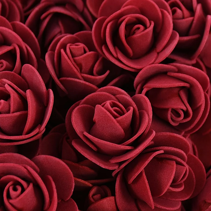 200/100 stücke 3 cm Schaum Teedy Bär Rose Künstliche Gefälschte Blume Köpfe Für Wohnkultur Hochzeit Geburtstag Weihnachten party DIY Kranz Geschenk – Detail 13