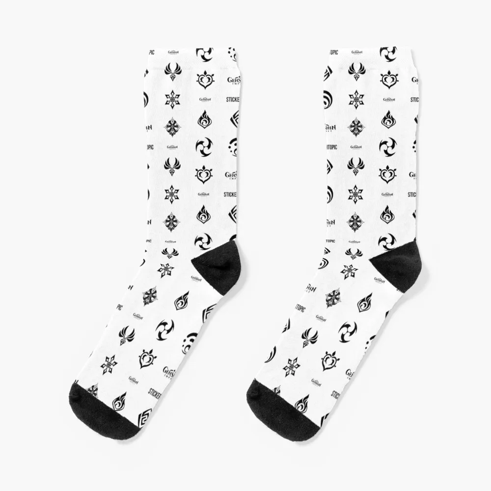 Genshin Impact Black Pack Socks anti-slip hockey Christmas Women's Socks Men's сабвуферы активные mj acoustics impact black ash