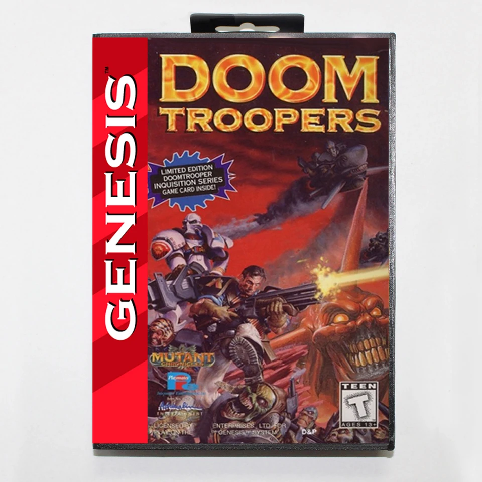 Doom troopers-Mdゲームカートリッジ,usaボックス付き,16ビット,sega 