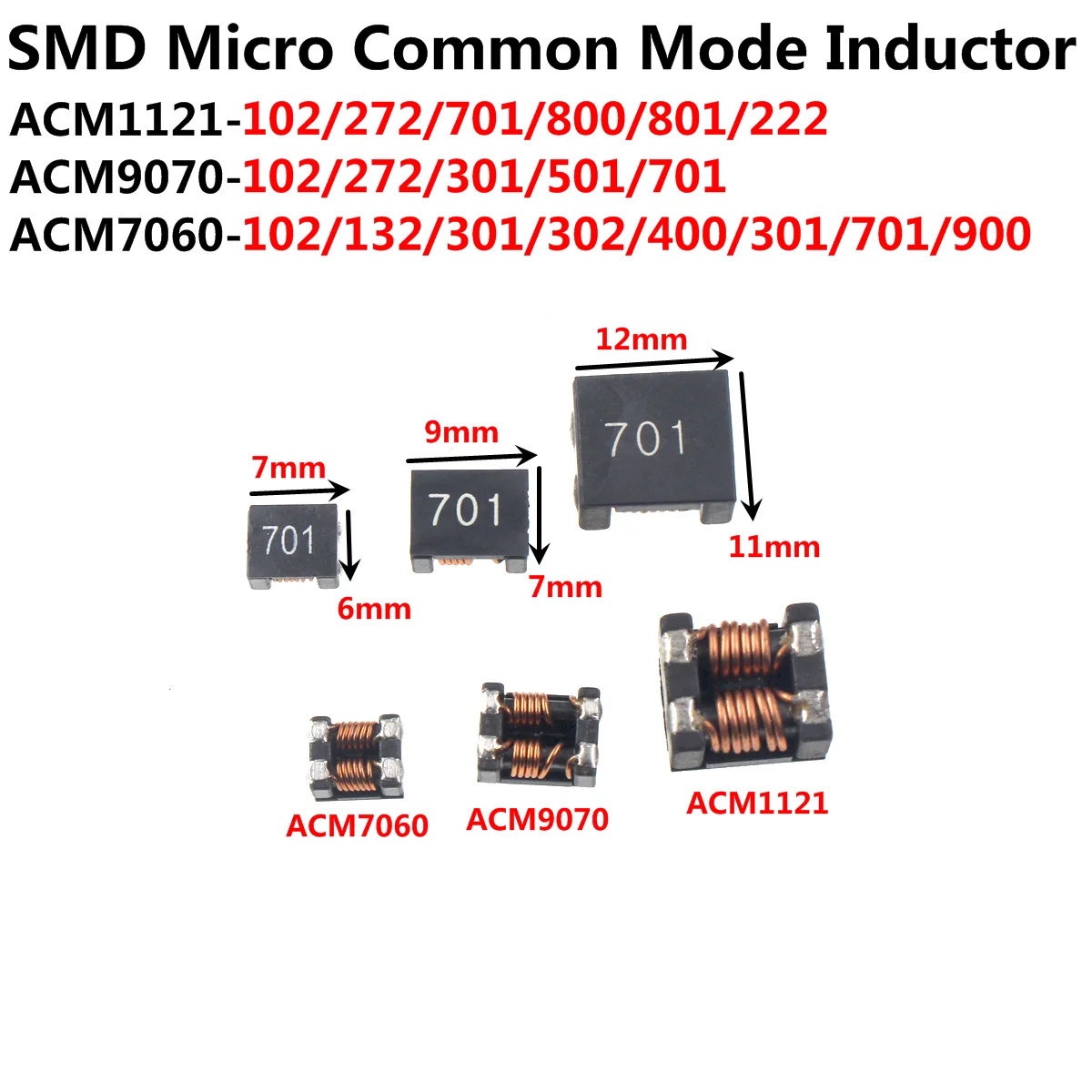 10pcs bnx022 01l bnx022 bnx024 bnx024h01l bnx025 bnx025 01l common mode inductance of noise filter 10Pcs SMD Common Mode Inductor ACM2012 ACM3216 ACM4532 ACM7060 ACM9070 ACM1211 Choke Surface Mount Filter Inductance