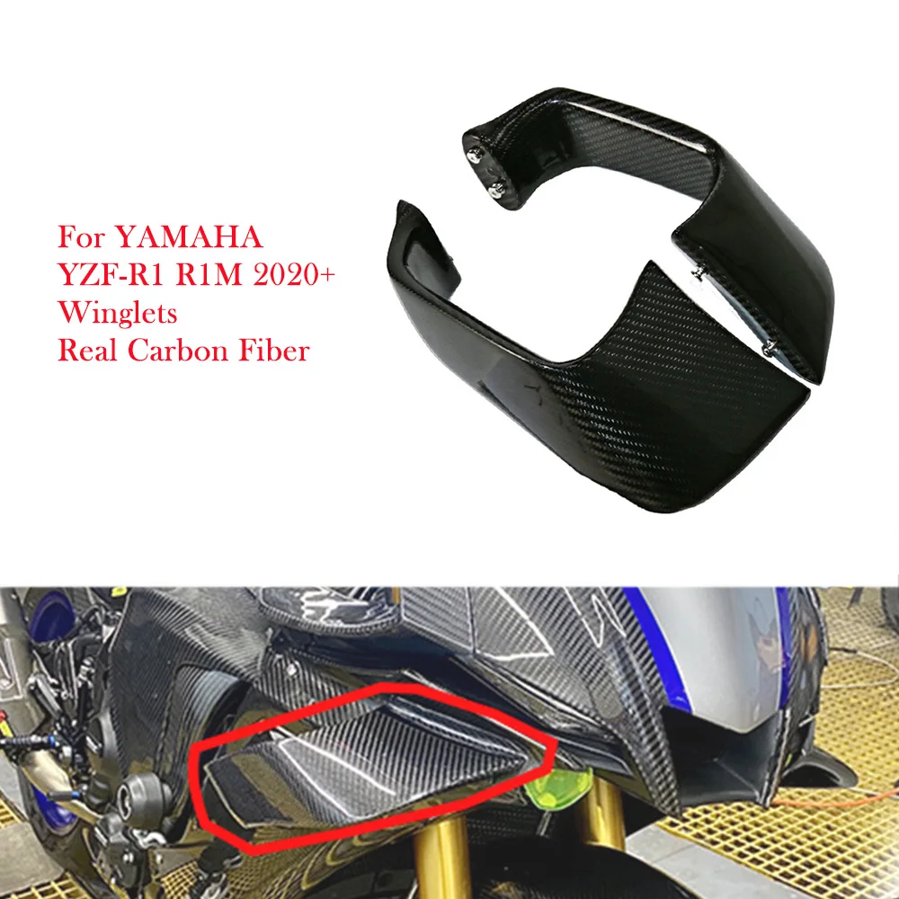 Motorcycle Aerodynamic Winglets Real Carbon Fiber For YAMAHA YZF-R1 R1M ...