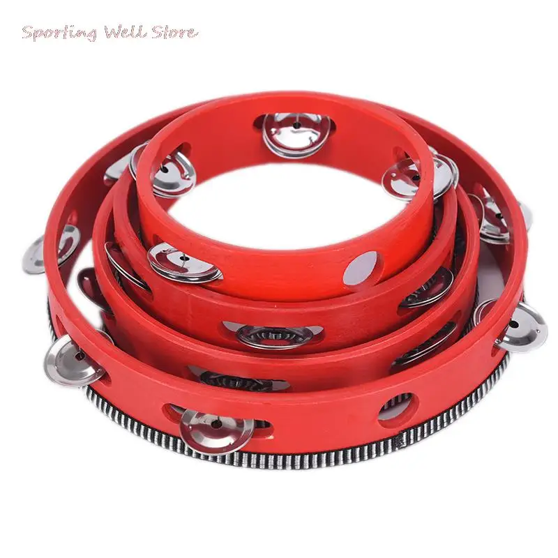 Hand Tambourine 6" Musical Instruments Tambourine Drum Children Educational Round Percussion For KTV Party Dancing Toys