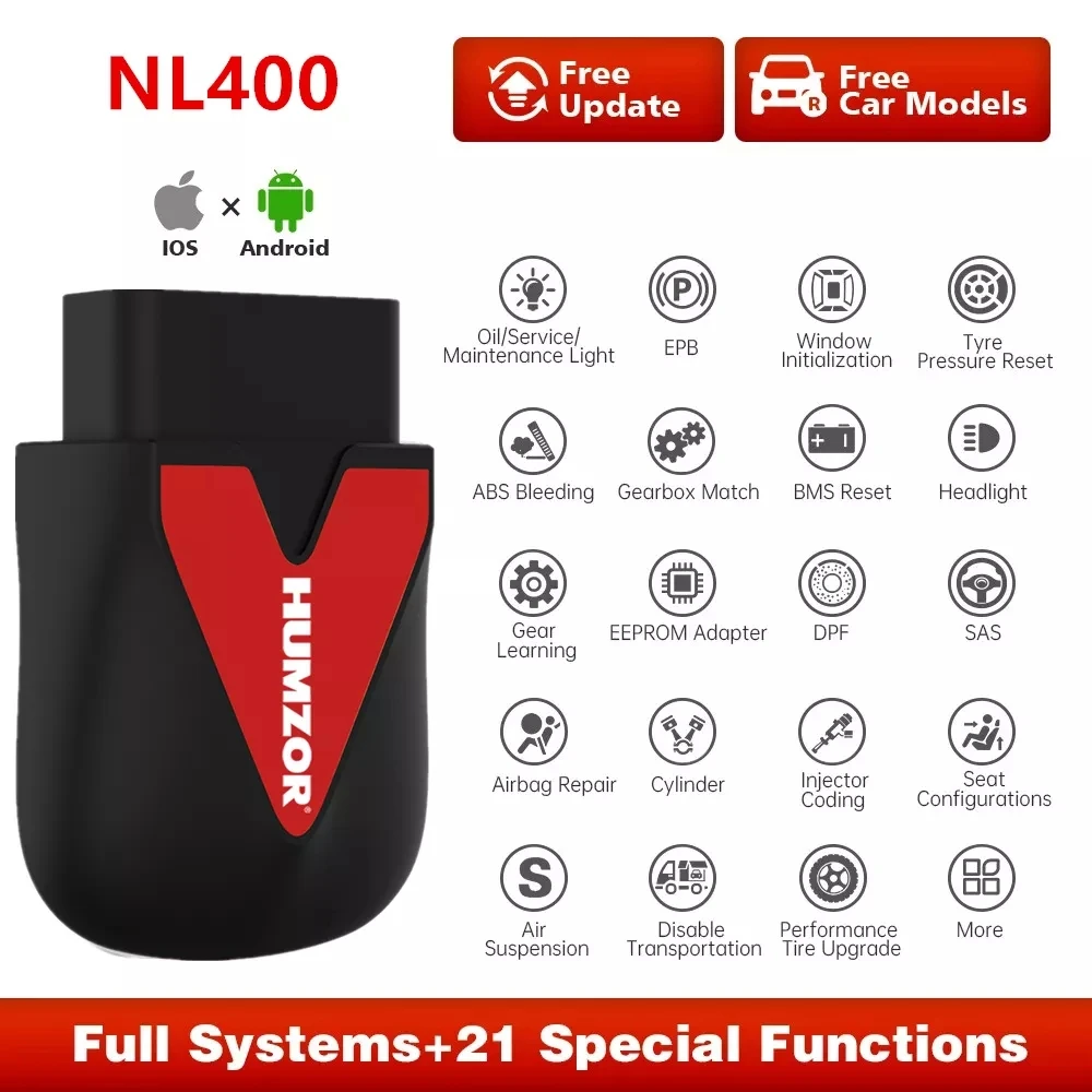 

Car All System OBD 2 Diagnostic Tool Bluetooth OBD2 Automotive Scanner for IOS Android OBDII Reader with All Reset Functions