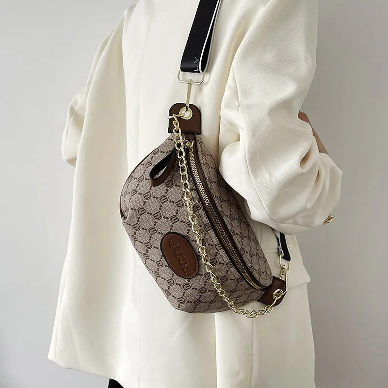 Model wearing the bag as a crossbody