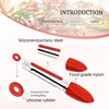 1Pc Silicone Food Tongs Stainless Steel Kitchen Tongs Silicone Non-Slip Cooking Clip Clamp Bbq Salad Tools Grill Kitchen Tools 5