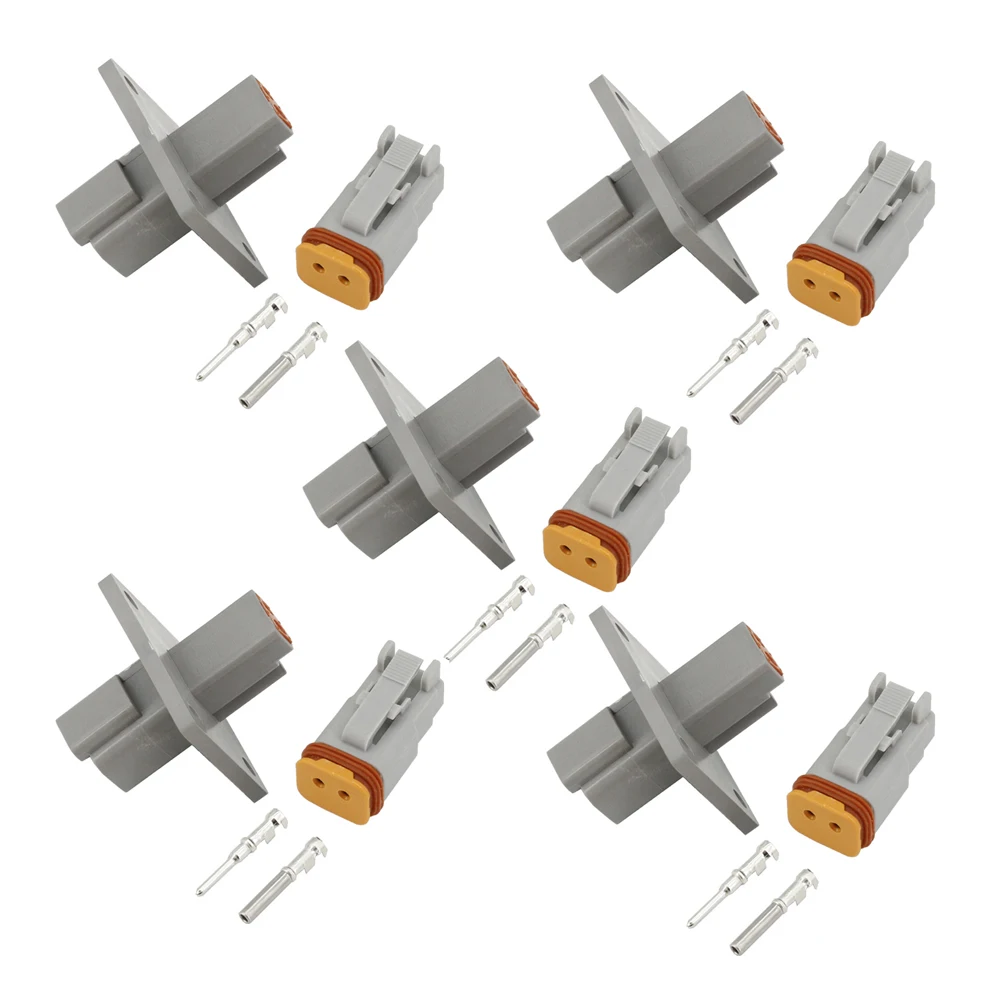 

5 Sets DT Waterproof Wire Connector DT04-2P-L012 male and female 2 Pin Automotive Sealed Plug with pins