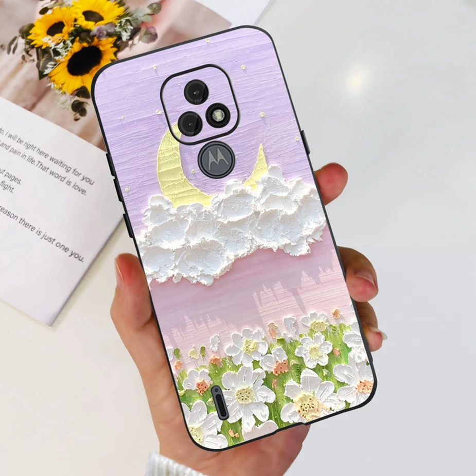 Stylish Painted Soft Silicone Phone Case for Motorola Moto E7 Series