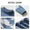 2023 Autumn Men Casual Sweater Cloud Pattern Cute Couple Sweaters Round Neck Long Sleeve Male Knitted Sweater Harajuku Pullover 5