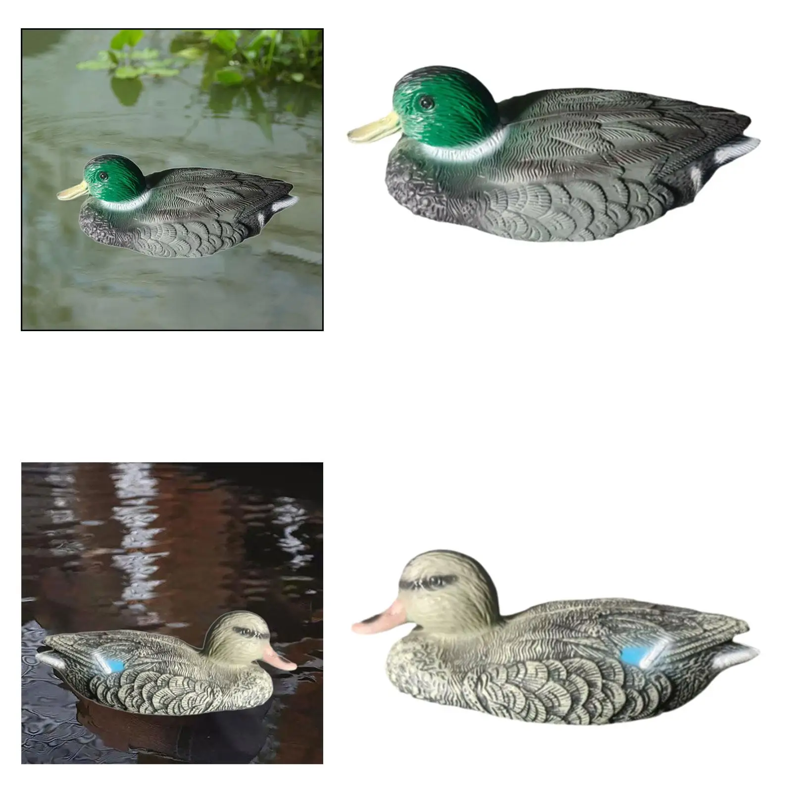 Floating Duck Decoy Realistic Fake, Decorative, Easy to Place, Duck Statue, Hunting Decoy Pond Decor for Yard, Outdoor Patio