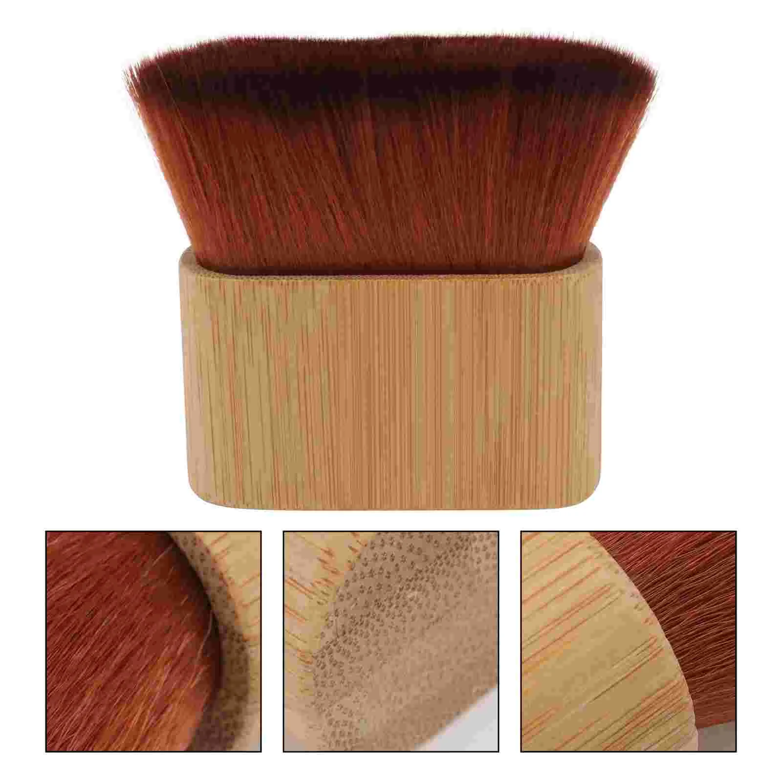 Fiber Hair Bamboo Wood Handle Sweep Hairbrush Hairdressing Brush Household Hairbrush Duster Haircut Cleaning Brush Wrap Tool