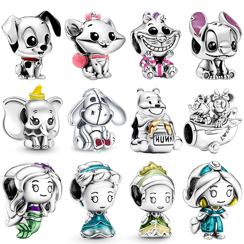 Abalorios de HEROCROSS DISNEY para mujer, abalorios de movilización de animales, Plata de Ley 925, compatibles con Pandora Original, joyería artesanal 925