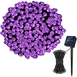 Enchanting Outdoor Solar Fairy Lights - 8 Modes for Garden, Wedding, and Festive Decor (Purple)