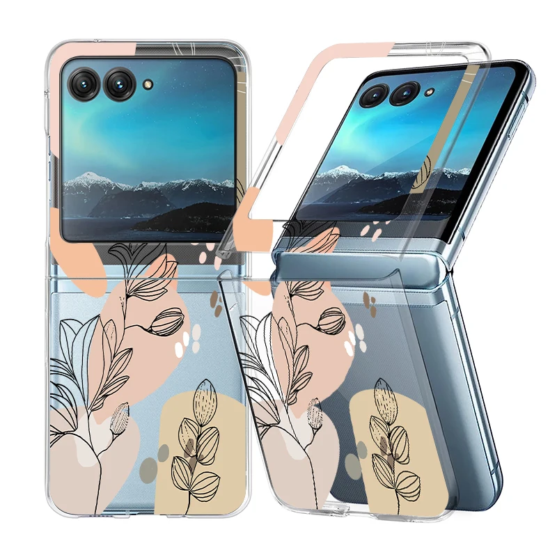 Clear Hard PC Phone Cover with Floral Design and Shockproof Bumper