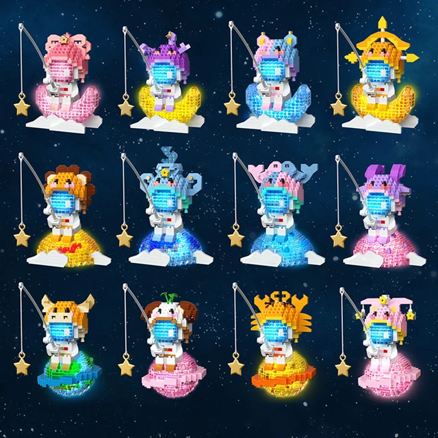 Twelve zodiac signs building block assembly children's toy micro particle series assembling building block toys 2