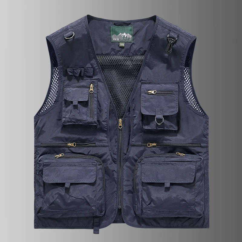 Men's Leisure Vest Tooling Style Multi-Pocket Casual Loose Cooling Fisherman Vest