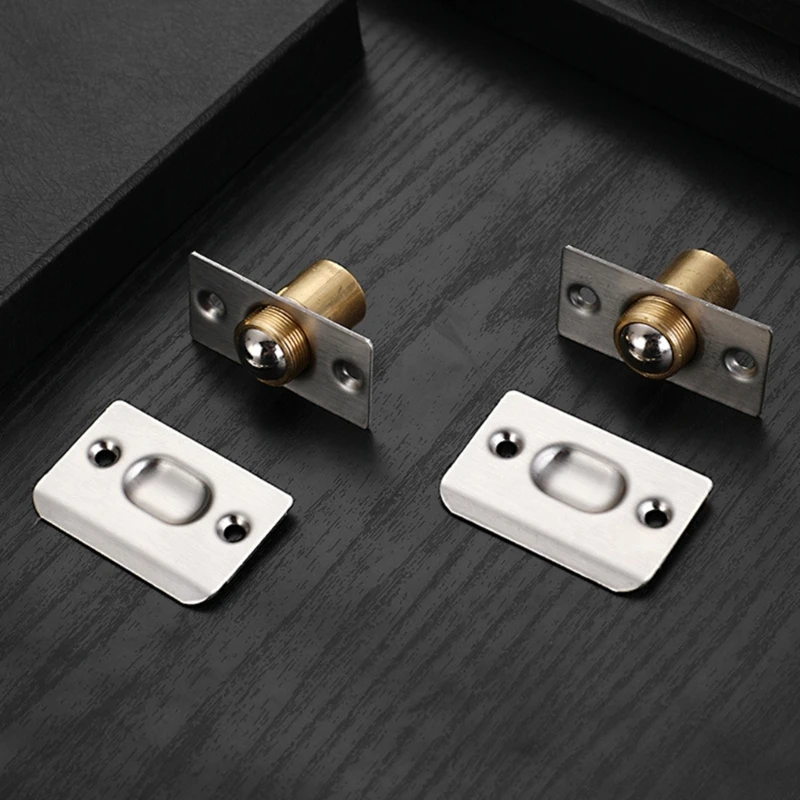 4Pcs Closet Door Balls Catches Hardware Adjustable Balls Magnet Latches Replacement French Door Lock Catches KXRE