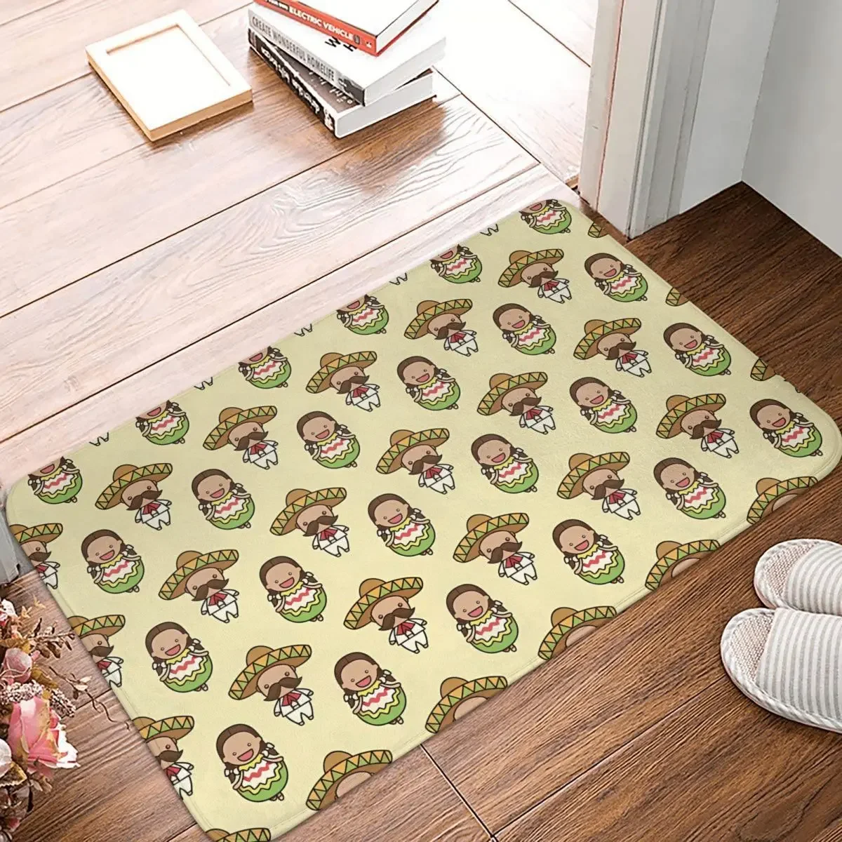 

Non-slip Doormat MEXICAN CUTE CHARACTERS PATTERN DESIGN Carpet Living Room Bedroom Mat Welcome Flannel Decor