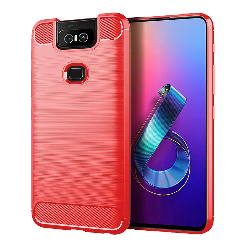 Shockproof Carbon Fiber Back Cover - Soft Phone Case