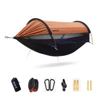 Outdoor Anti-Rollover Hammock, Sunshade and Mosquito Proof, Single and Double Camping Hammock with Mosquito Net 2