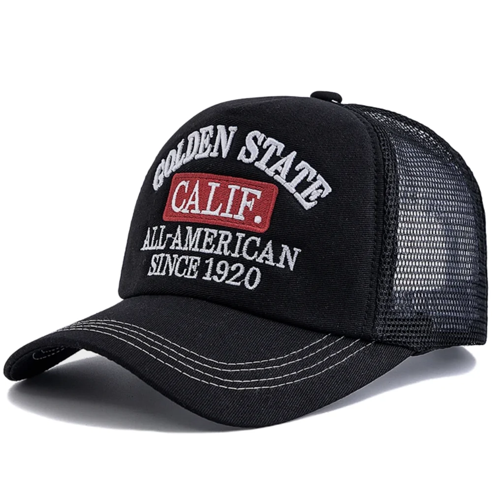Heißer Verkauf Unisex Fashion Trucker Caps Golden State California Bestickte Mesh-Baseballkappe für Herren Damen Outdoor-Hüte und -Kappen – Detail 11
