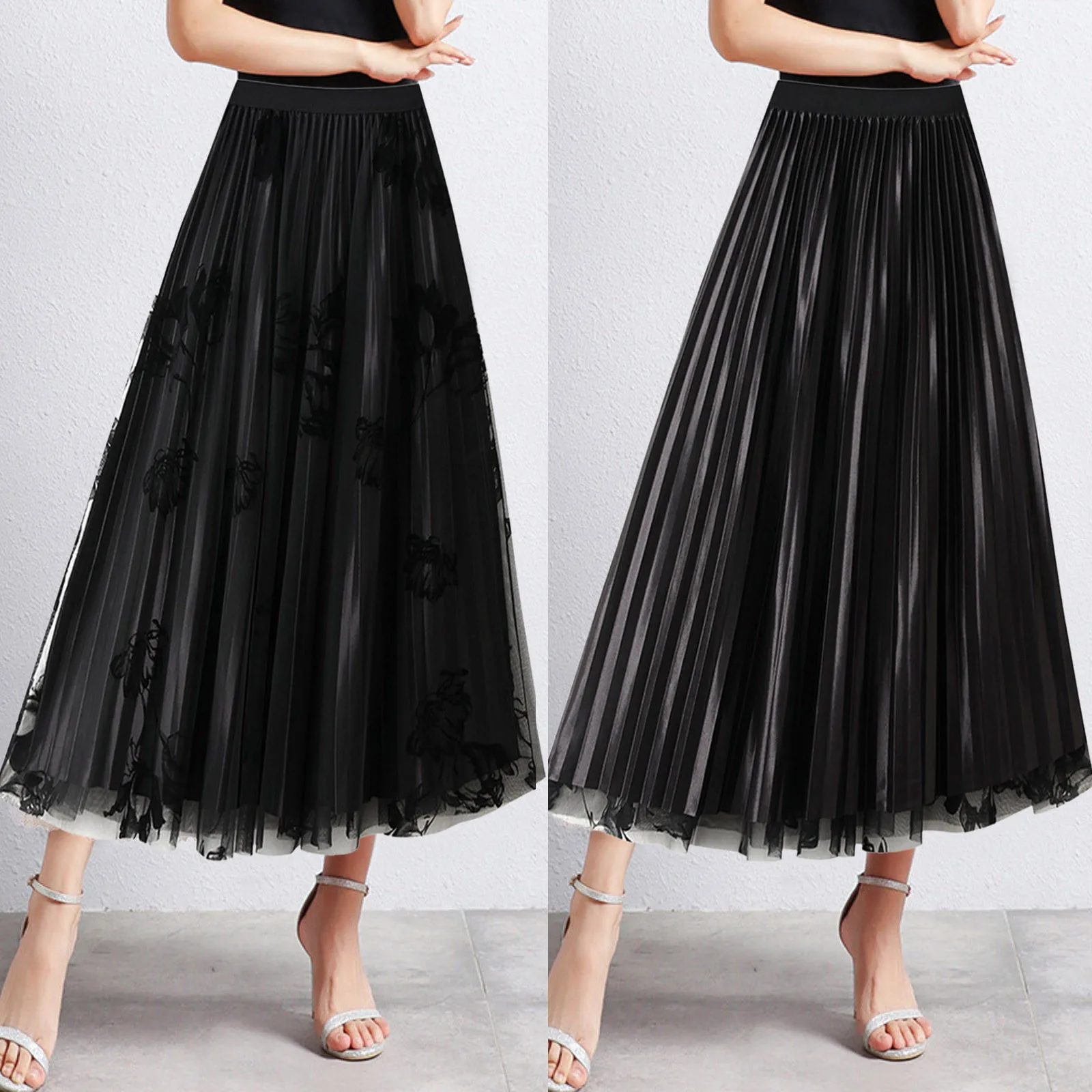 

Женский купальный костюм, юбка средней длины, трапециевидная Двусторонняя юбка из тюля с высокой талией для танцев и вечеринок, купальный костюм s