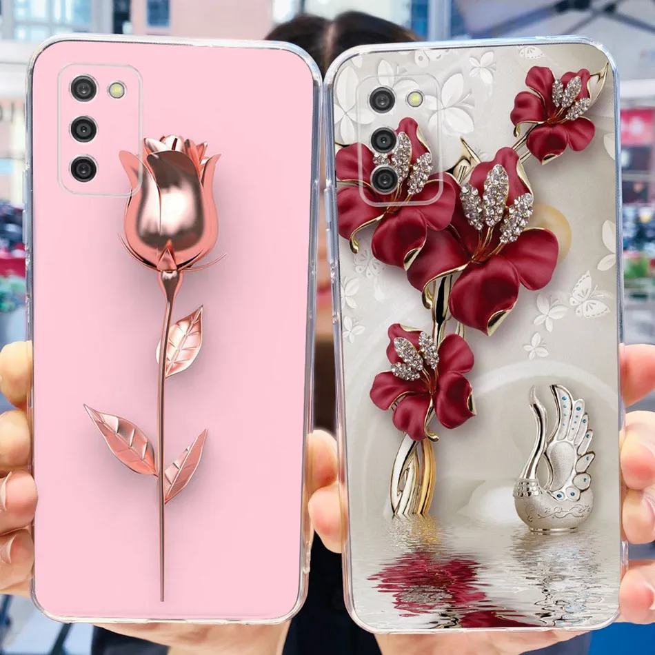 Для Samsung Galaxy A03s чехол для телефона Samsung A03S SM-A037F A037G элегантные мягкие силиконовые прозрачные тонкие чехлы из ТПУ с принтом