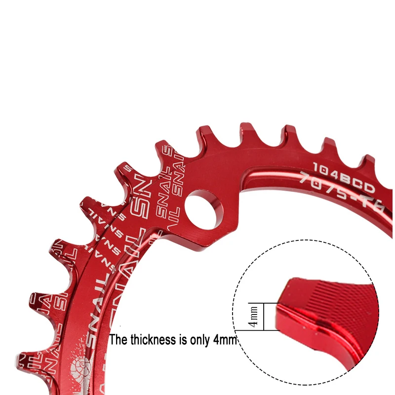 MTB Chainring Round Narrow Wide Ultralight Mountain Bike 32T 34T 36T 38T 40T 42T Crankset Tooth 104BCD Chainwheel