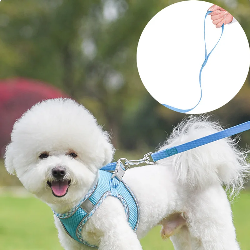 

1PC Adjustable Dog Accessories Puppy Vest Pet Supplies Traction Rope Outdoor Walking Harness Reflective Breathable