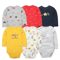 6PCS Baby Girl Clothes 2023 Unisex 100% Cotton Baby Bodysuits Long Sleeves Newborn Baby Boy Jumpsuit infantil Clothing Ropa Bebe 2