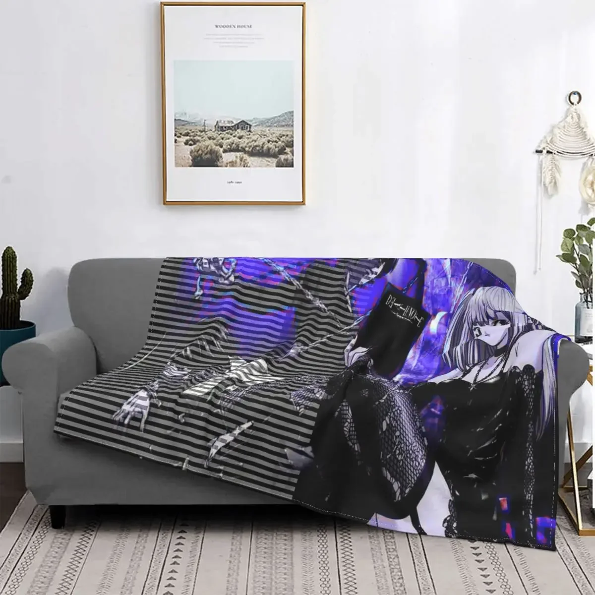 

Death Note Blankets Velvet Spring Autumn Manga Multi-function Super Soft Throw Blanket for Bed Office Bedspreads