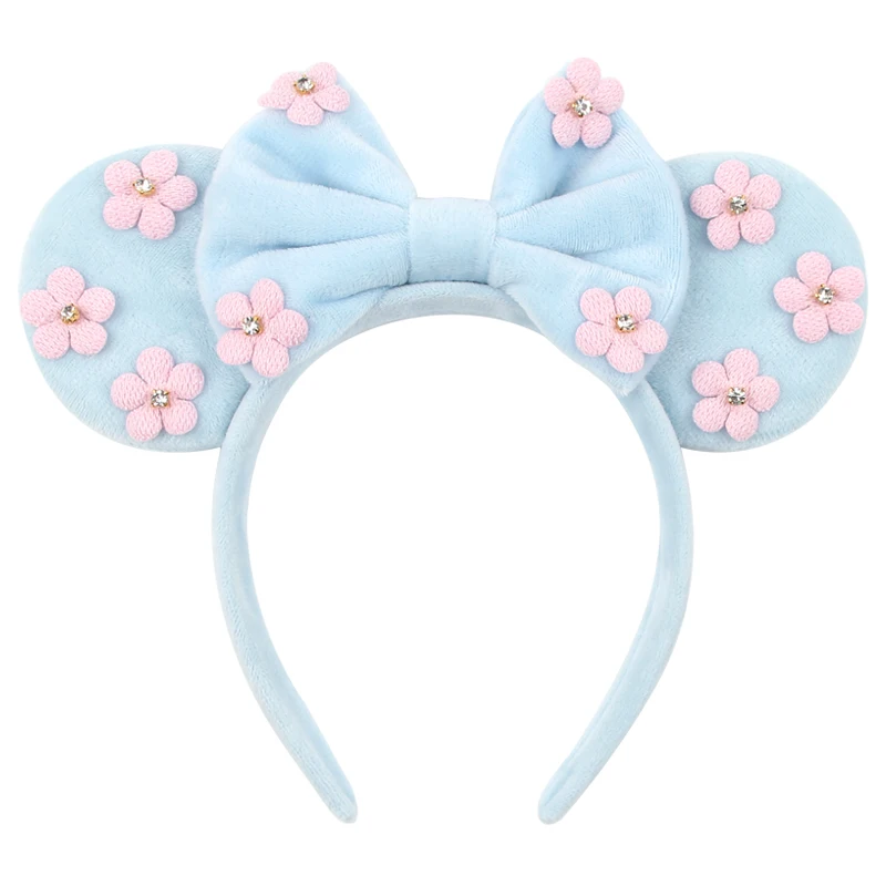 Disney Mickey 3.3 "Samt Ohren Stirnband für Mädchen weichen Bogen Haarband Halloween Festival Party Weihnachten DIY Haarschmuck