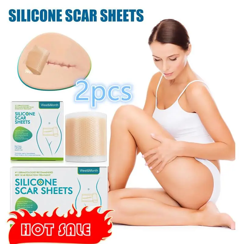 2pcs Silicone Scar Sheets Skin Repair Patch Removal Self-Adhesive Stretch Mark Tape Therapy Patch Burn Acne Scar Skin Care 300cm 300 sheets sticky not transparentes sticky notes self adhesive annotation read books bookmarks tabs notepad aesthetic stationery