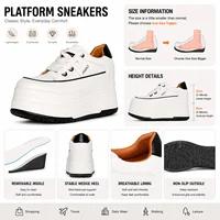 Fujin – chaussures à talons cachés, chaussures à plateforme haute de 9cm, baskets confortables de 3 pouces pour femmes, chaussures vulcanisées à semelle épaisse, chaussures décontractées 3