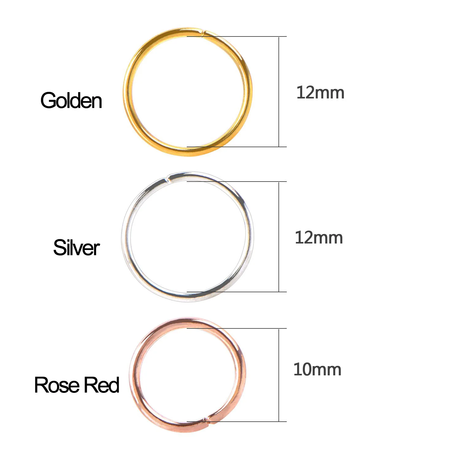 Elegant 12mm Multicolor Hair Rings - Pack of 100