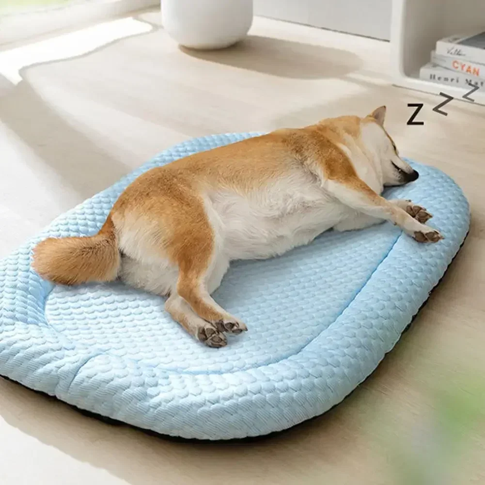 Cooling Dog Bed Ice Silk Breathable Pet Cushion For Summer Comfort_voghion.com