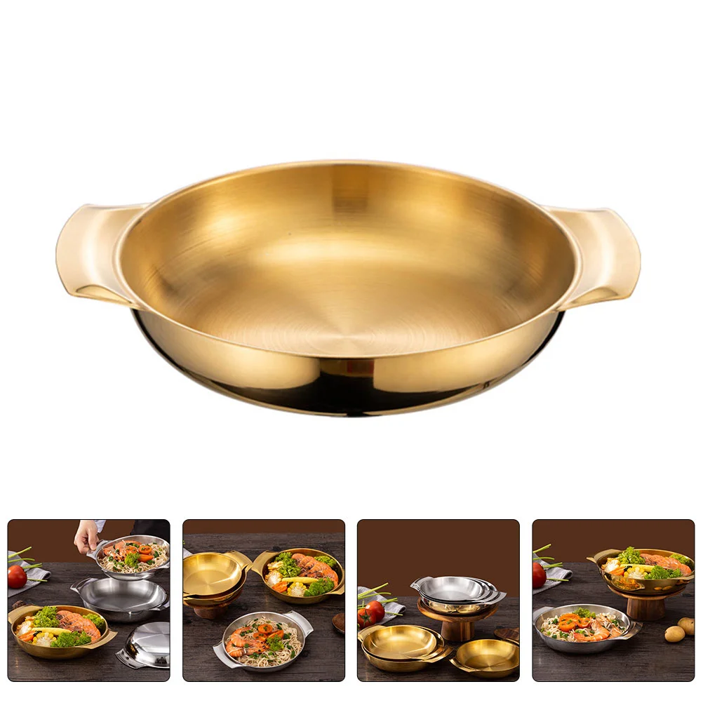 Stainless Steel Roasting Pan Hotpot Pot Korean Soup Pot Spanish Pan