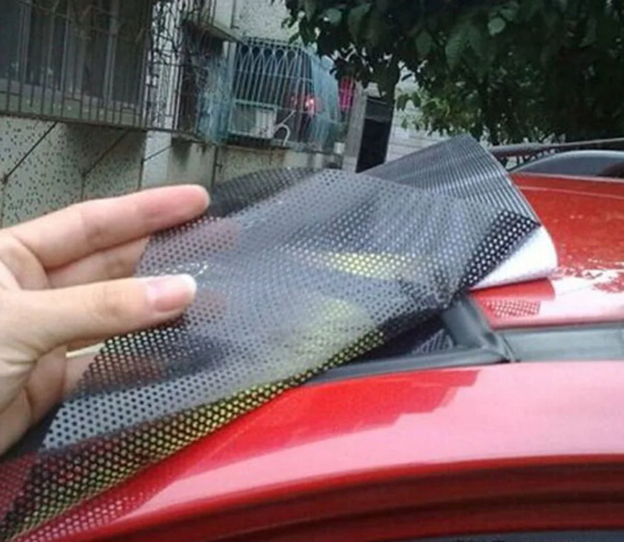 Perforated Mesh Film Black Fly Eye One Way Vision Vinyl Window Tint Film-in Car Stickers From